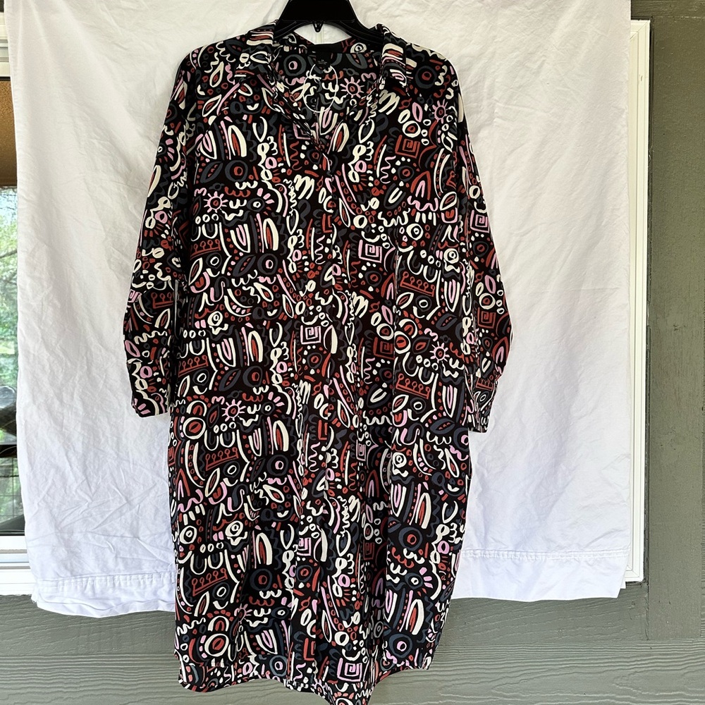Abstract Patterned Black and Red Dress